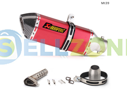 Εξάτμιση AKRAPOVIC σπορ τελικό για μοτοσυκλέτα 370 mm, carbon μπλε - Mt39